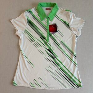 Grand Slam Green and White Button Down Shirt NWT